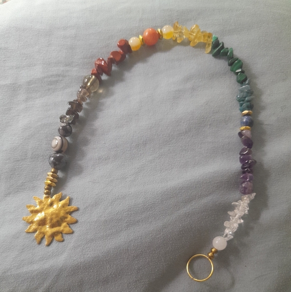 Hand Crafted Other - Genuine Stone and Brass Chakra Sun Catcher